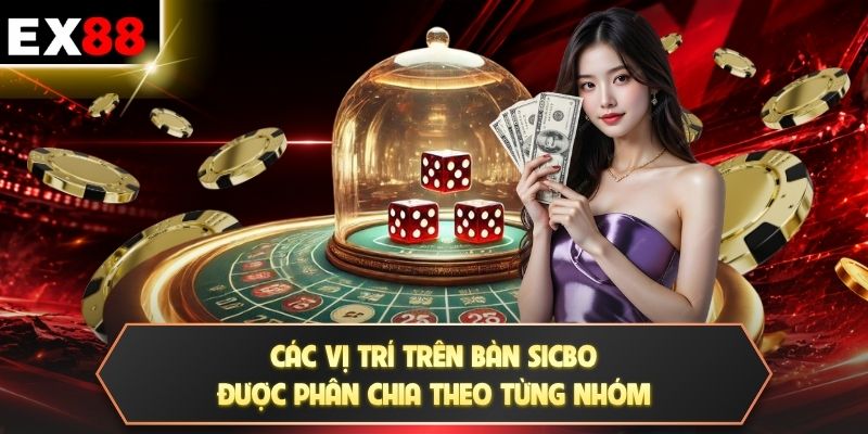 Sicbo - 6 Mặt Xúc Xắc, 16 Mức Tổng Điểm Từ 3 Đến 18 2 Các vị trí trên bàn Sicbo được phân chia theo từng nhóm